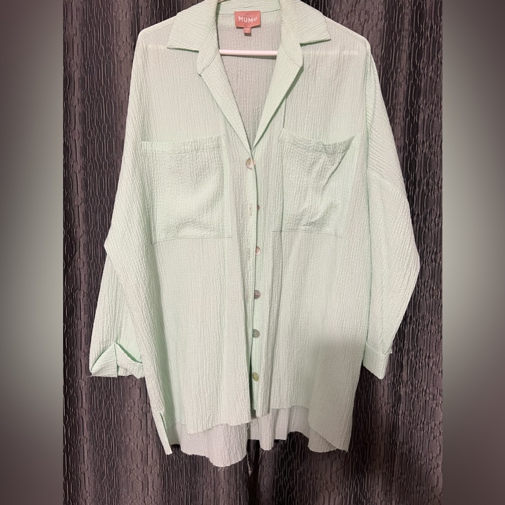 Show me your Mumu- Button Down Shirt ~ Green Melon